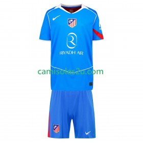 Camisolas de futebol Atlético Madrid Criança Equipamento 3ª 2025/26 Manga Curta